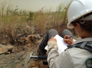 Sonia sketching the outcrop
